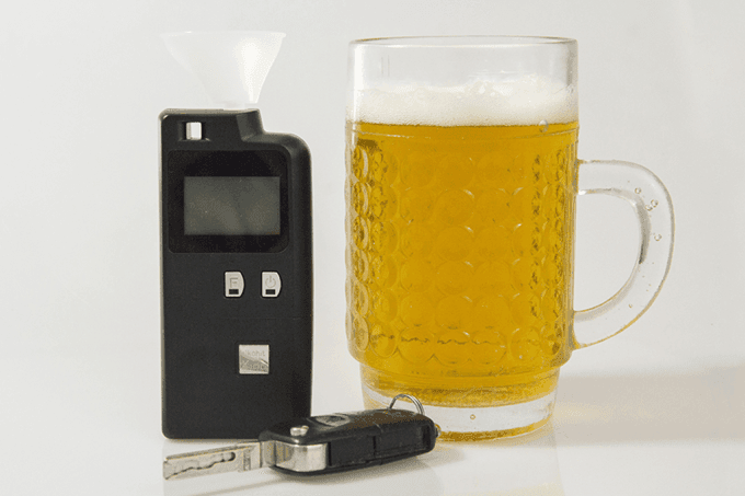 bebida e teste do bafômetro