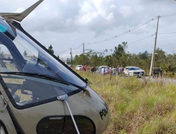 Helicóptero Águia foi acionado para o caso.